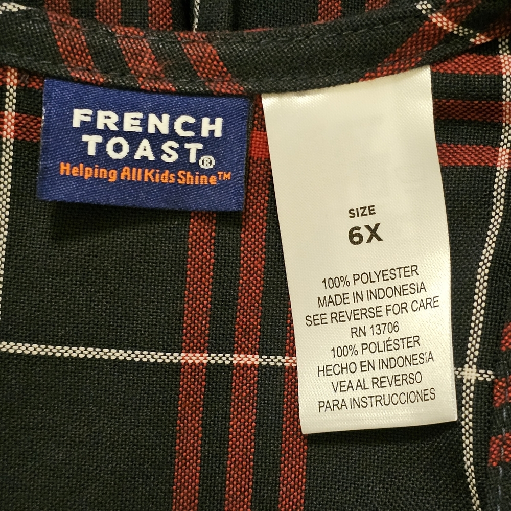 French Toast Girls Plaid Pleated Skirt Romper Blue Red Size 6X - Picture 9 of 12